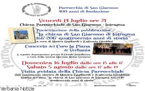 Intragna
400 anni della chiesa di San Giacomo di Intragna
