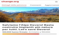 Baceno
“Salviamo l'Alpe Devero!” ha superato le centomila firme