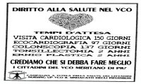 Verbania
Sanità: Nursing Up Vco protesta per le lunghe attese