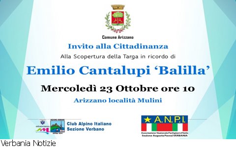 Arizzano
Scopertura Targa Emilio Cantalupi