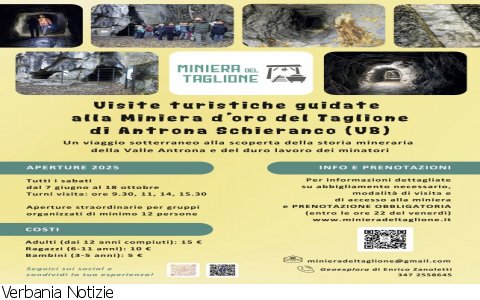 Antrona Schieranco
Visite guidate alla Miniera d'oro del Taglione