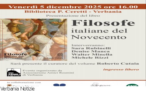Verbania
"Filosofe italiane del Novecento"