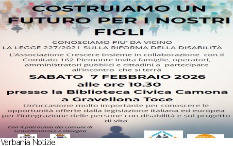 Gravellona Toce
Incontro sulla legge Riforma delle disabilità
