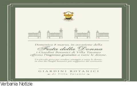 Verbania
Festa della Donna ingresso gratuito a Villa Taranto