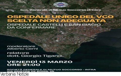 Verbania
Incontro su Ospedale Unico e assistenza territoriale