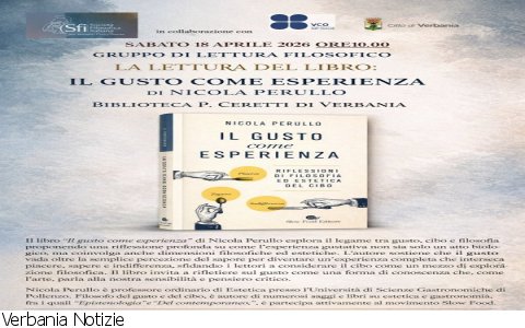 Verbania
"Il gusto come esperienza"