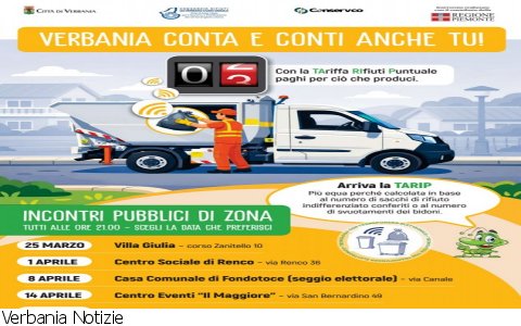 Verbania
TARIP (Tariffa Rifiuti Puntuale) al via