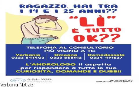 Verbania
Ambulatorio di Consulenza Andrologica gratuita per i giovani