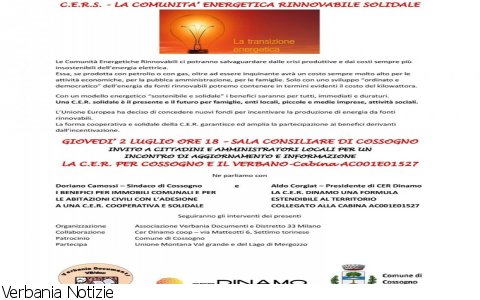 Cossogno
Incontro CER Cossogno