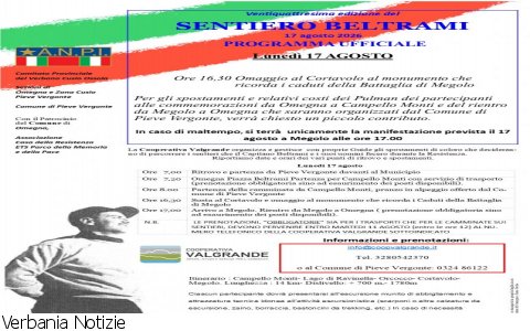 Omegna
Torna il Sentiero Beltrami