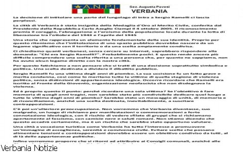 Verbania
ANPI su intitolazione lungolago a Ramelli