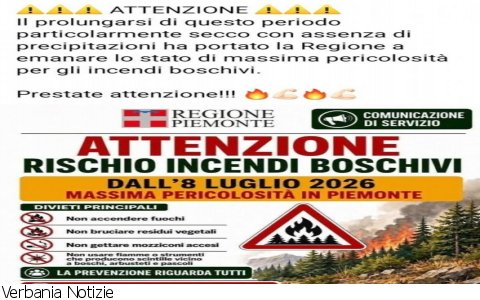 Fuori Provincia
Allerta incendi in tutto il Piemonte