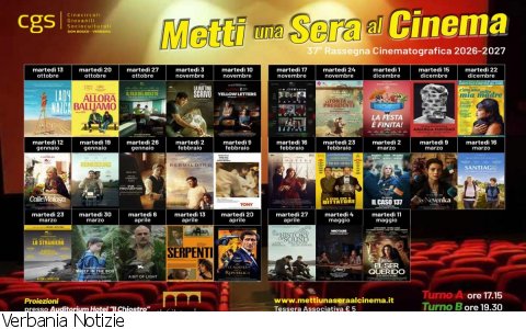 Verbania
Al via la 37ª rassegna "Metti una sera al cinema"