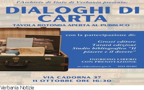 Verbania
"Dialoghi di Carta" all'Archivio di Stato