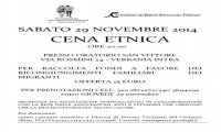Verbania
Cena Etnica per ricongiungimenti familiari